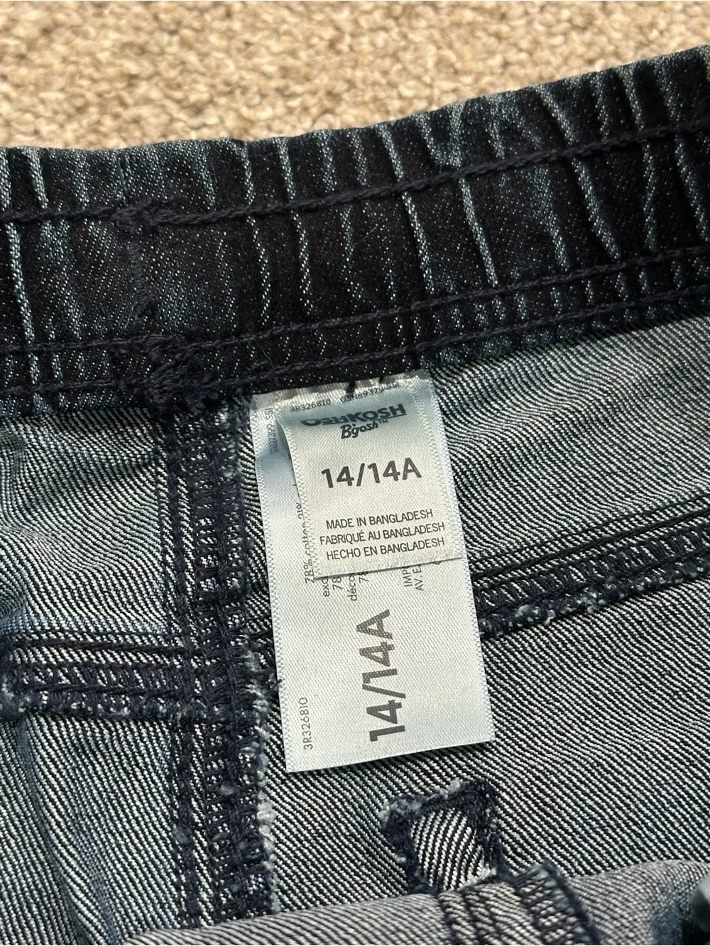OshKosh Boys Relaxed Tapered Pull-On Jeans Size 14 NWT